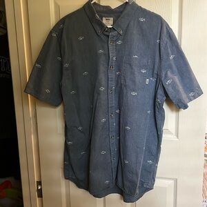 Vans button down short sleeve denim color